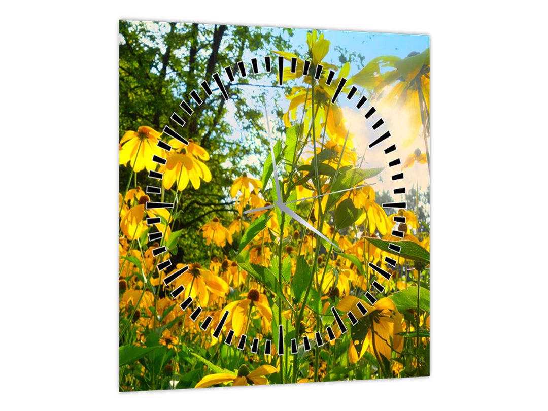 Obraz žlutých květin (s hodinami) (V022566V3030C)