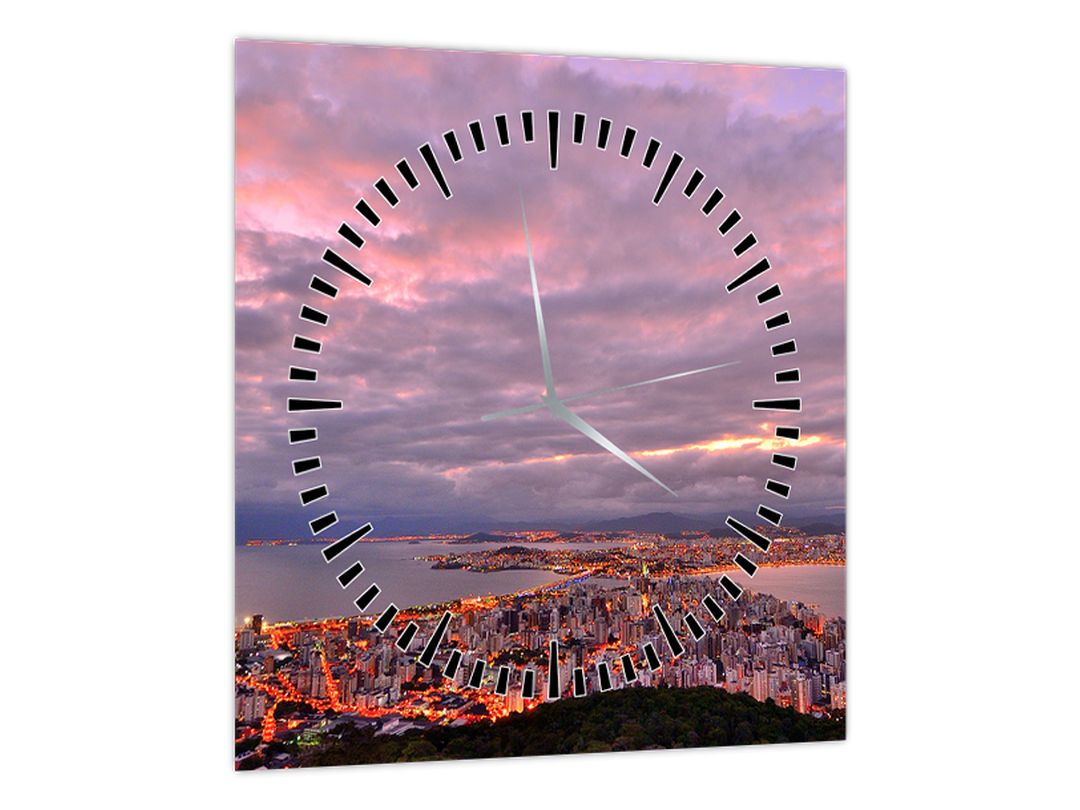 Obraz - Soumrak nad městem (s hodinami) (V022637V3030C)