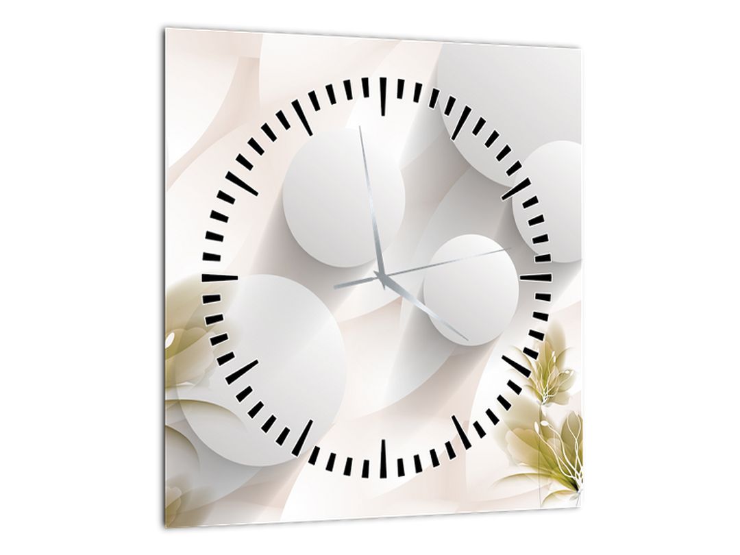 Tablou - 3D cercuri cu flori (cu ceas) (V022764V3030C)