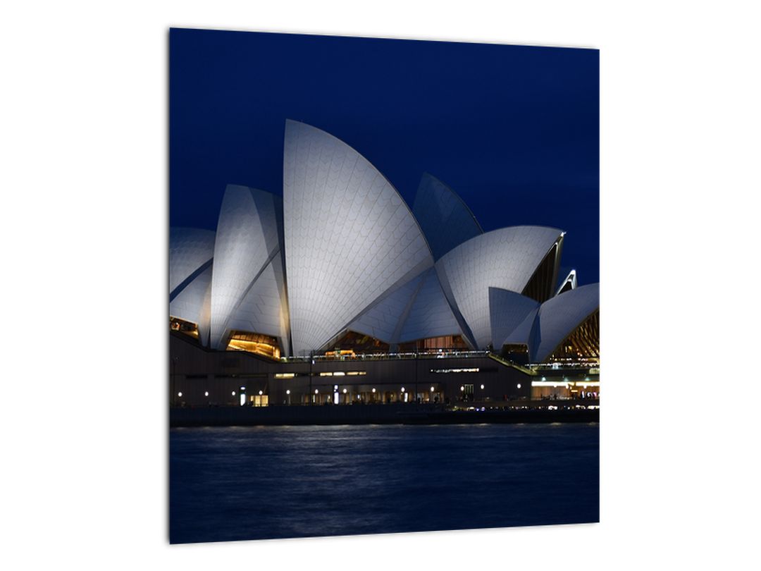 Skleněný obraz nočního Sydney (V020022V3030GD)