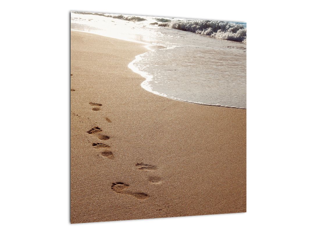 Obraz - stopy v písku a moře (V020583V4040)