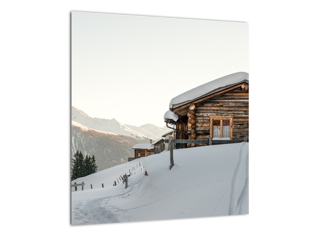 Obraz - horská chata ve sněhu (V020589V4040)