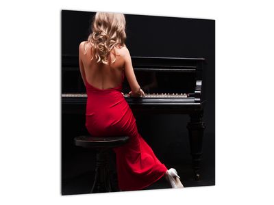 Obraz ženy hrajúce na klavír