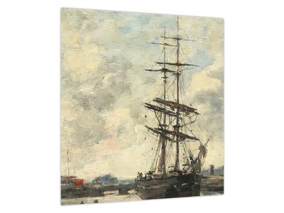 Obraz - Eugène Boudin, Ship on the Touques, reprodukcia