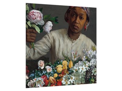 Obraz - Frédéric Bazille, Young Woman with Peonies, reprodukcia