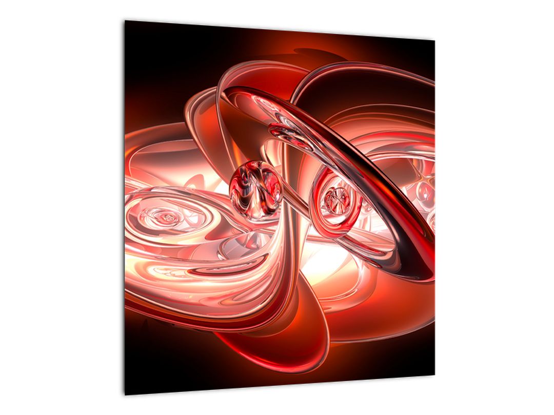 Skleněný obraz - červené tvary (V020064V4040GD)