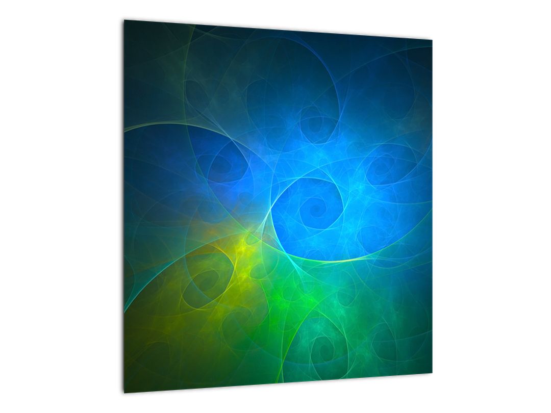 Skleněný obraz modré abstrakce (V020122V4040GD)