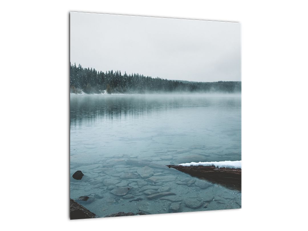 Skleněný obraz - ledové severské jezero (V020225V4040GD)