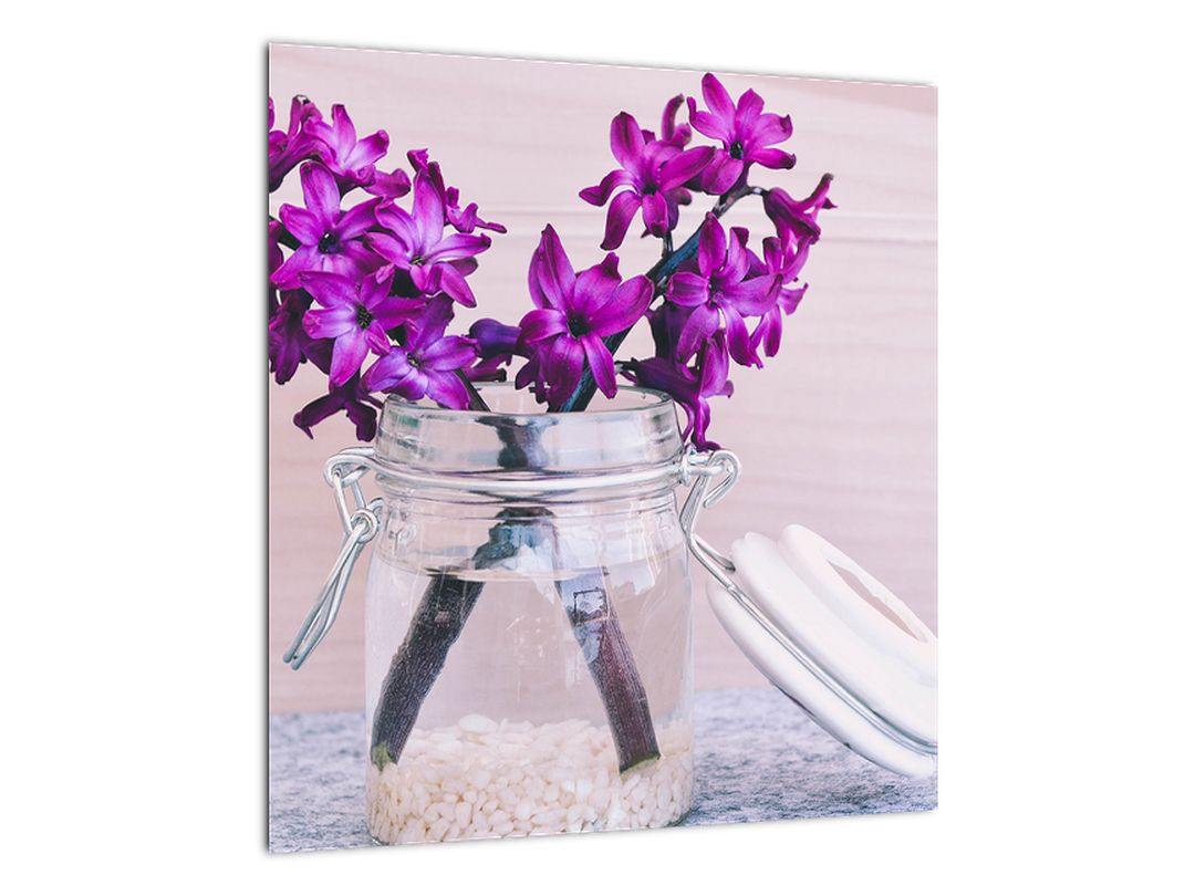 Skleněný obraz fialových květin (V020367V4040GD)
