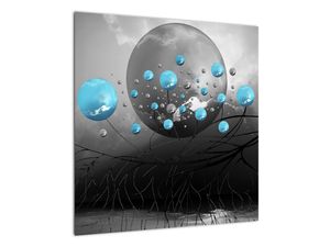 Slika - svetlo modre abstraktne krogle