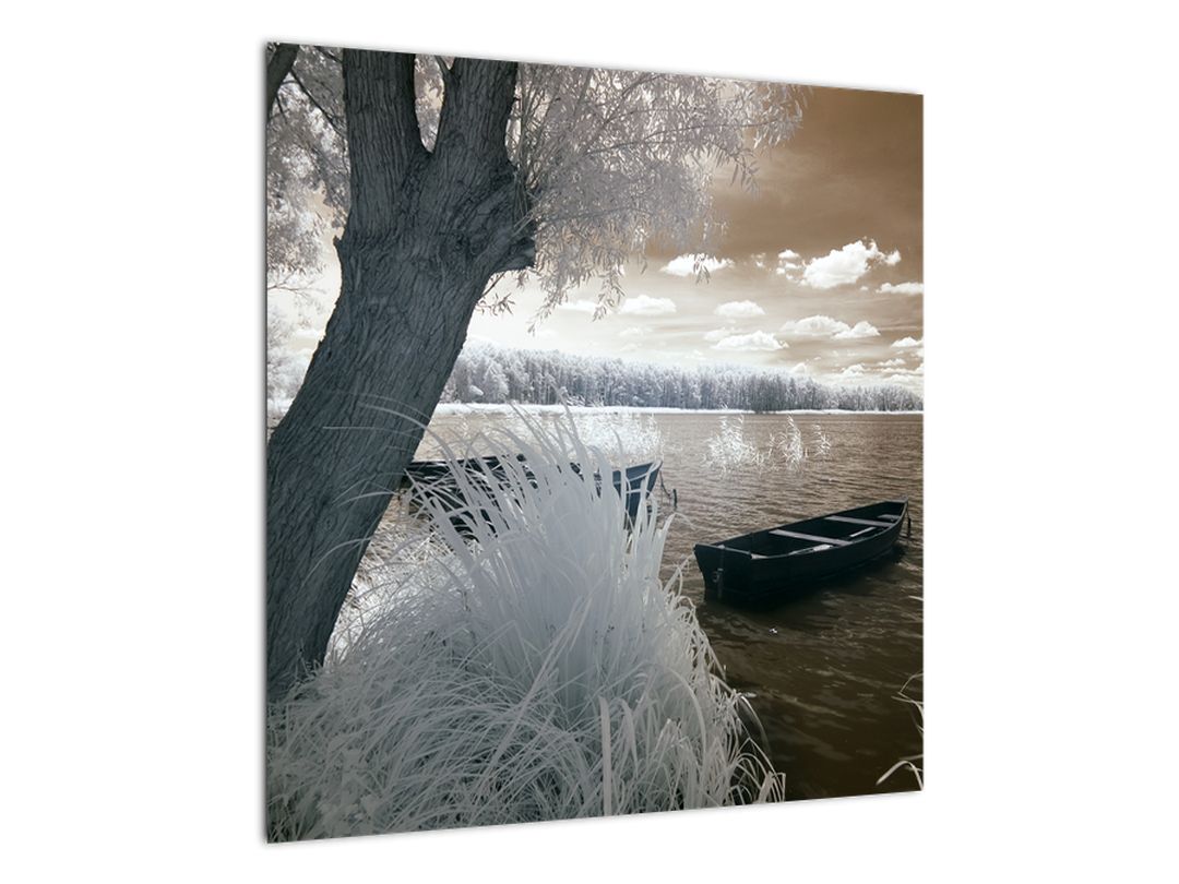 Obraz loďky na jezeře (V022316V5050)