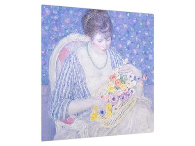 Obraz - Frederick Carl Frieseke,  The Basket of Flowers, reprodukcia