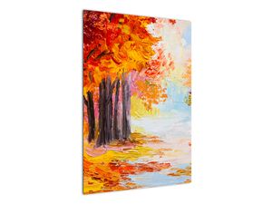 Kép - olajfestmény, színes ősz