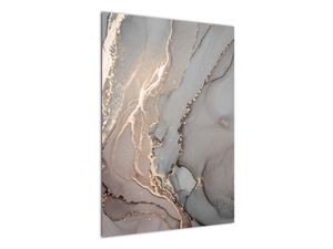 Bild auf Leinwand - Grau-goldener Marmor
