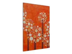 Schilderij - Oranje bos