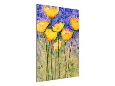 Schilderij - Gele tulpen