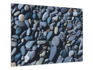 Tabloul cu pietre pe plajă