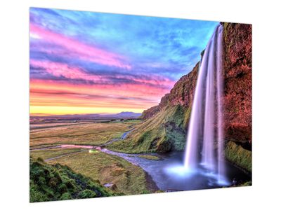 Bild auf Leinwand - Wasserfall Seljalandsfoss