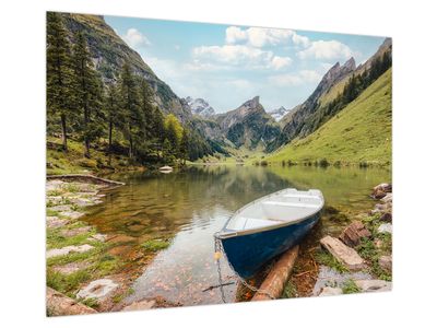 Bild auf Leinwand - Seealpsee, See der Schweiz