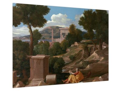 Obraz - Nicolas Poussin, Landscape with Saint John on Patmos, reprodukcia