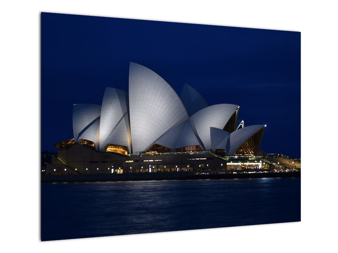 Skleněný obraz nočního Sydney (V020022V7050GD)