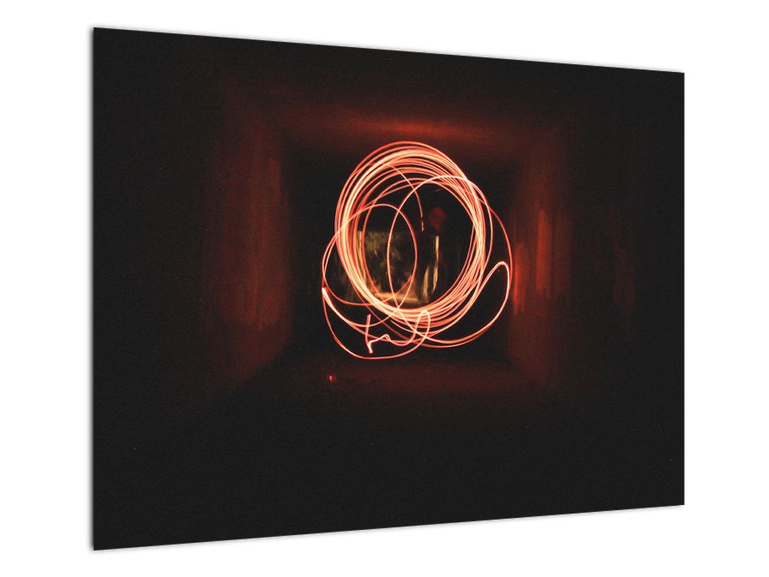 Skleněný obraz - čáry v tunelu (V020033V7050GD)