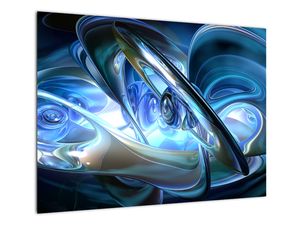 Steklena slika modrih fraktalov