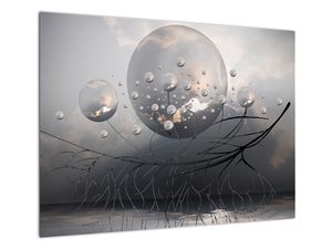 Steklena slika abstraktnih krogel