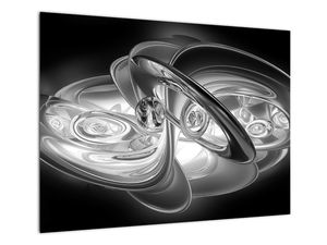 Staklena slika moderne sive apstrakcije (V020118V7050GD)