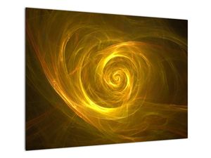 Staklena slika apstraktne žute spirale