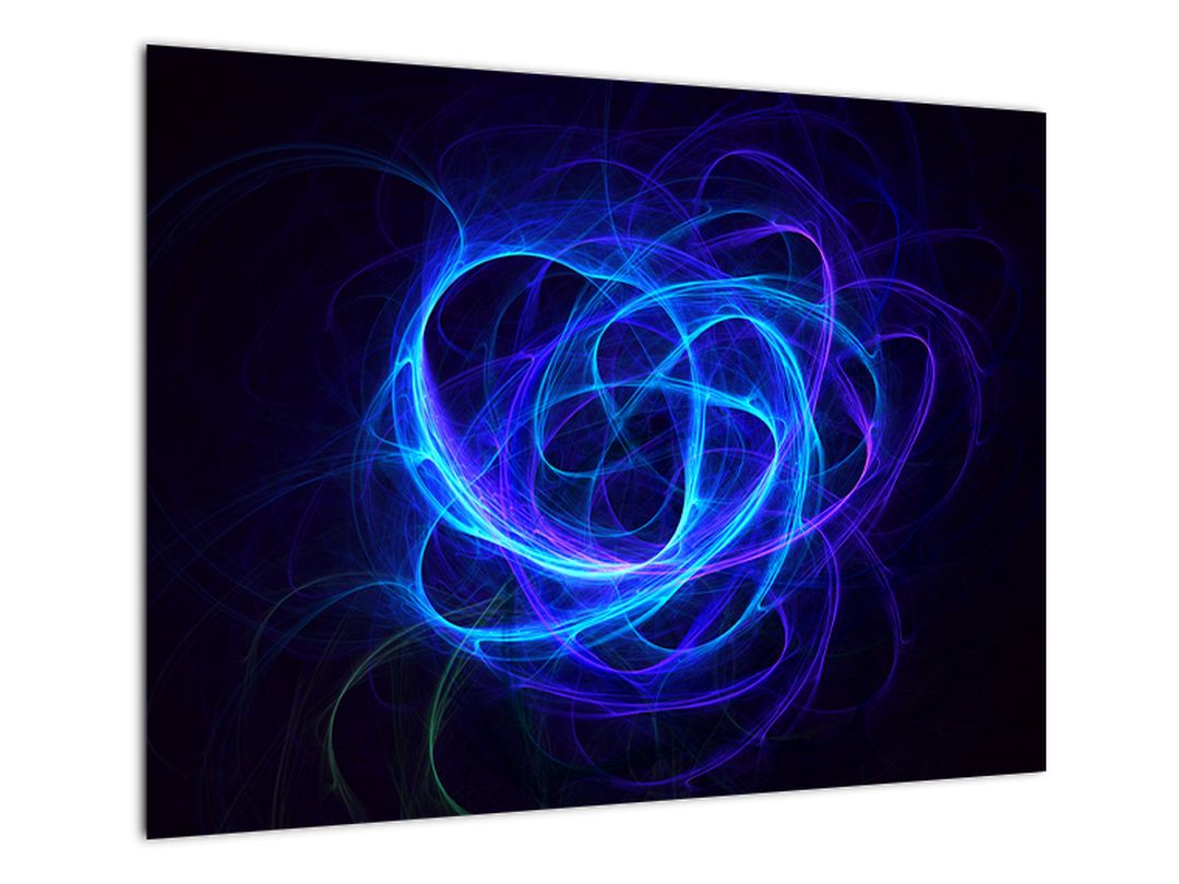 Skleněný obraz modrého abstraktního klubíčka (V020135V7050GD)