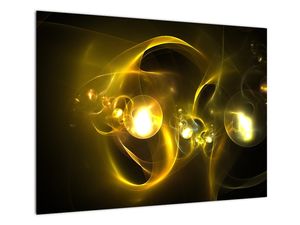 Abstraktný sklenený obraz žltých gulí