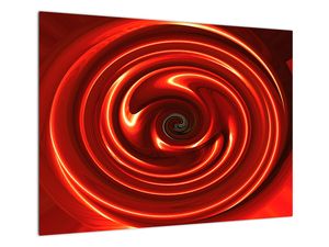 Apstraktna staklena slika - crvena spirala