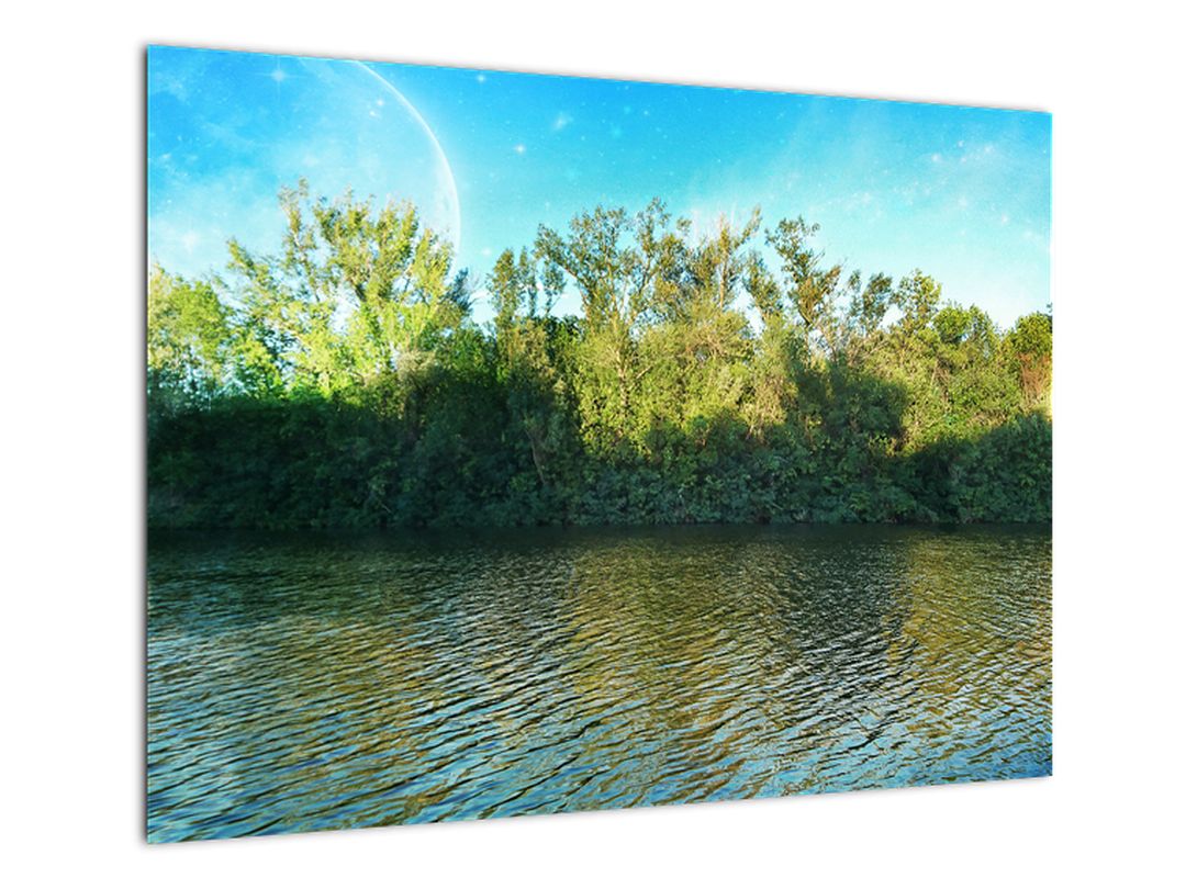 Skleněný obraz - jezero (V020316V7050GD)