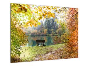 Sklenený obraz rybníka (V020698V7050GD)