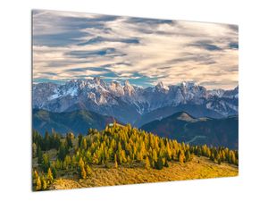 Sklenený obraz - horská panorama