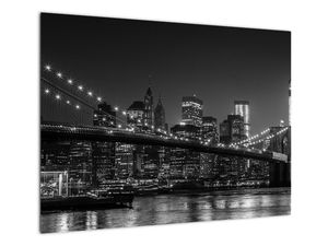 Steklena slika Brooklynskega mosta v New Yorku