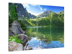 Skleněný obraz jezera v Tatrách