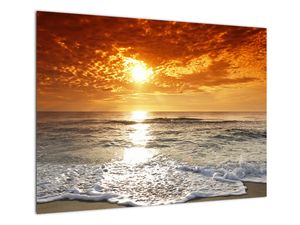 Sklenený obraz západ slnka na Korzike (V021165V7050GD)