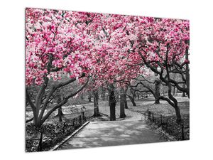 Staklena slika drveća magnolije
