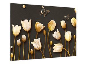 Staklena slika - Tulipani - apstrakcija