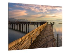 Skleněný obraz - Na břehu jezera Obersee