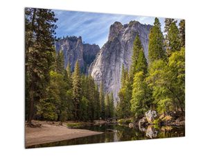 Skleněný obraz - Pod Yosemite skálou