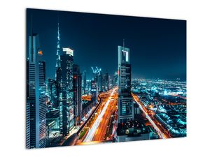 Steklena slika - Noč v Dubaju