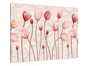 Skleněný obraz - Růžové tulipány
