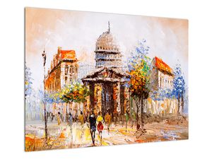 Tablou pe sticlă - Monument de oraș pictat