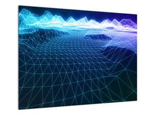 Skleněný obraz - Hory v počítačovém modelu