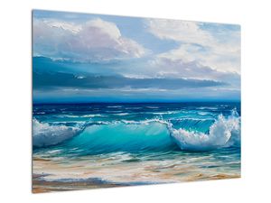 Sklenený obraz - Morské vlny