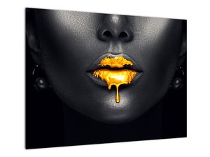 Glasschilderij - Vrouwelijke lippen