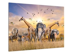 Staklena slika - Afričke životinje